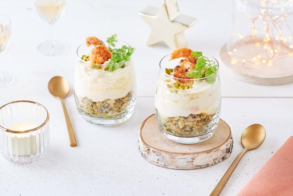 Tiramisu de crevettes au Champagne