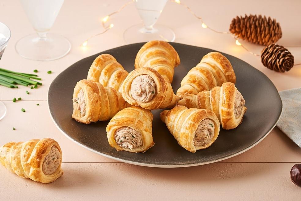 Cônes apéritifs châtaignes échalotes