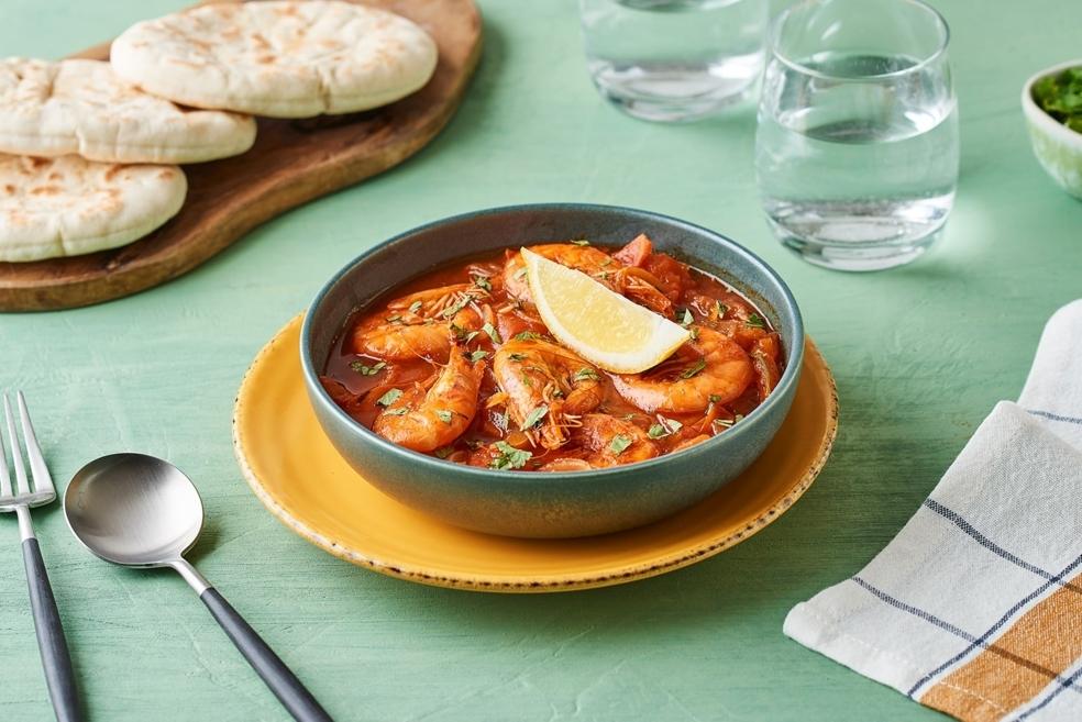 Tajine crevettes et légumes