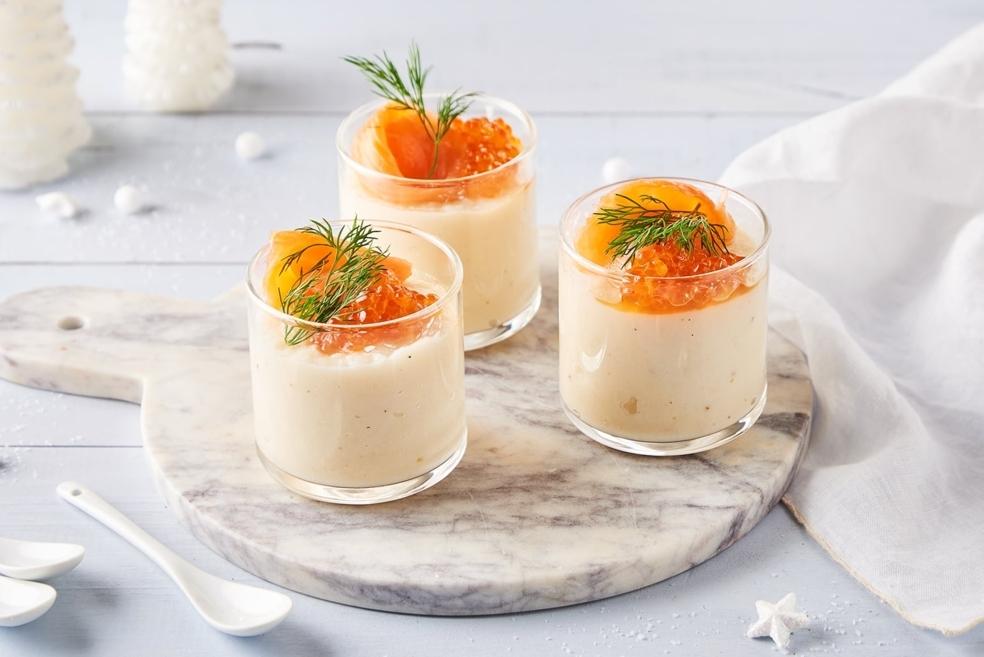 Panna cotta de chou-fleur au saumon