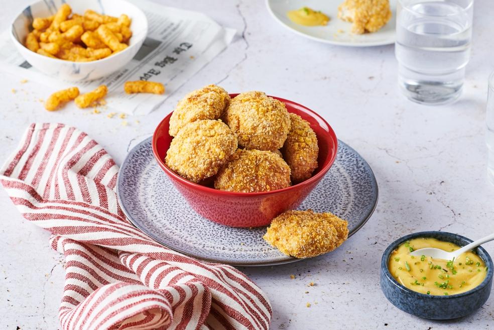 Nuggets de poulet panés au Curly et mayonnaise à la ciboulette