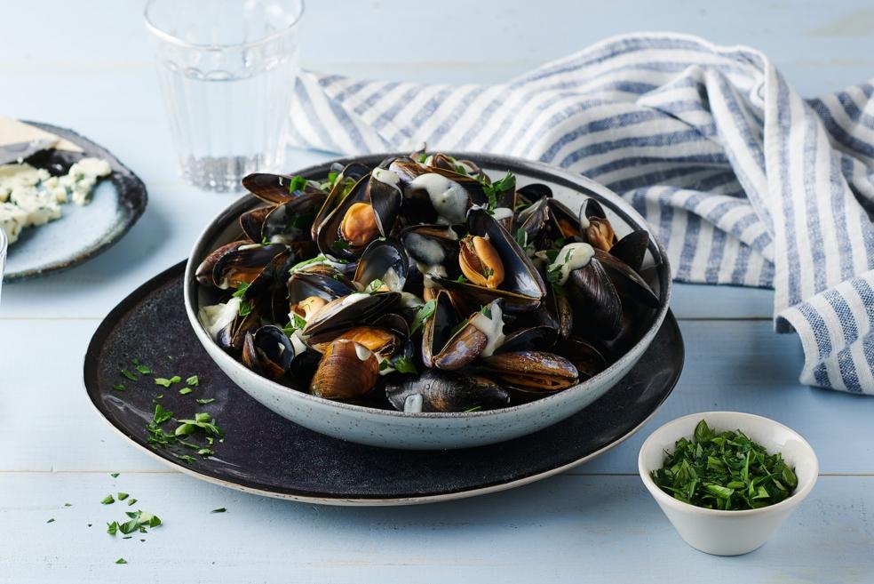 Moules au Roquefort