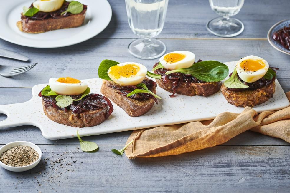 Pain perdu à la compotée d'oignons