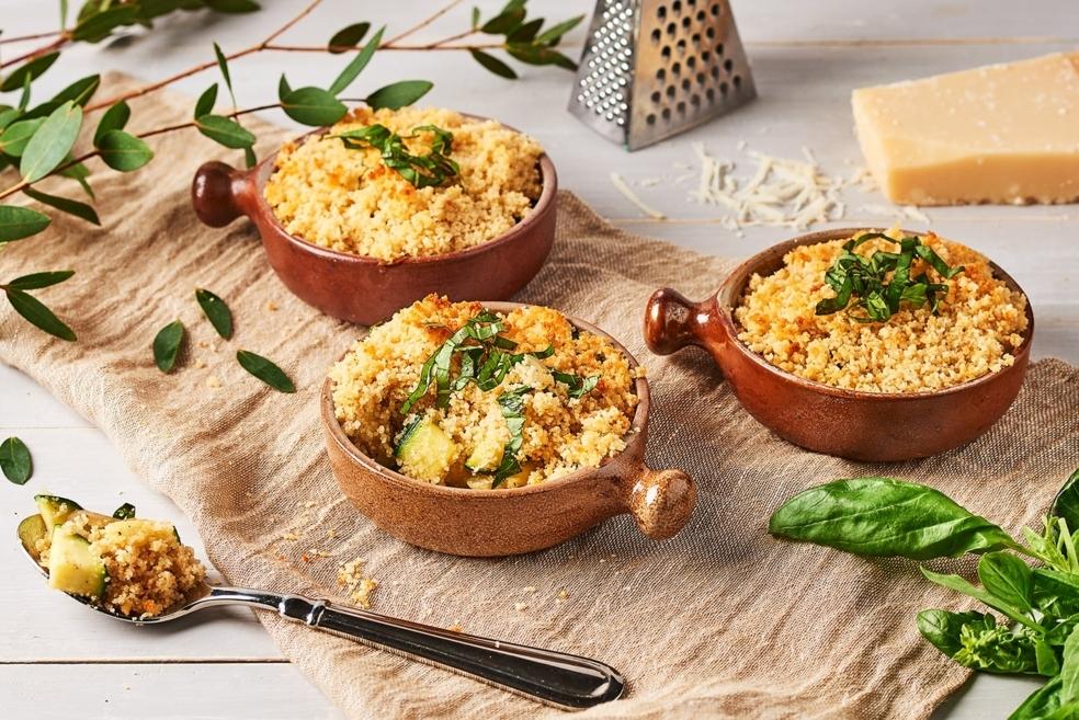 Courgettes gratinées au crumble de parmesan