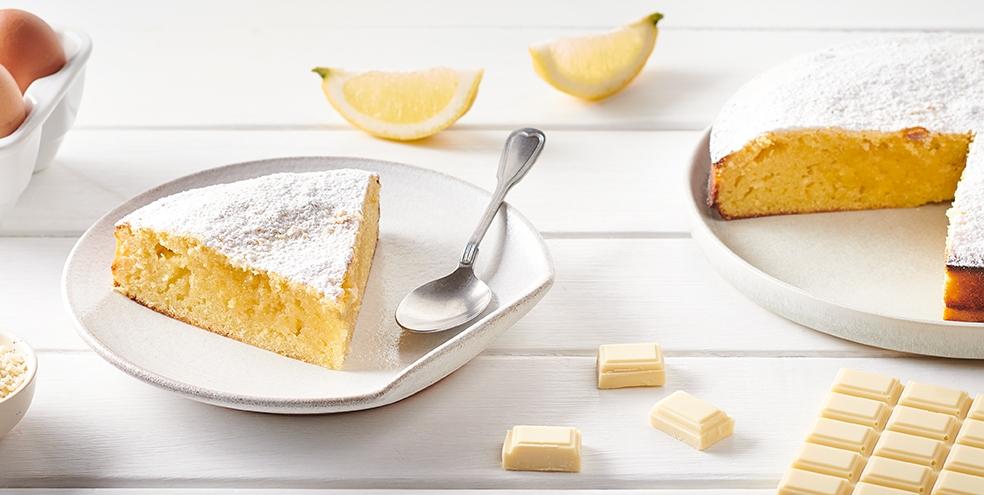 Torta caprese au chocolat blanc