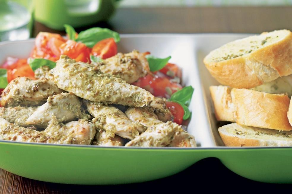 Salade de poulet au pesto