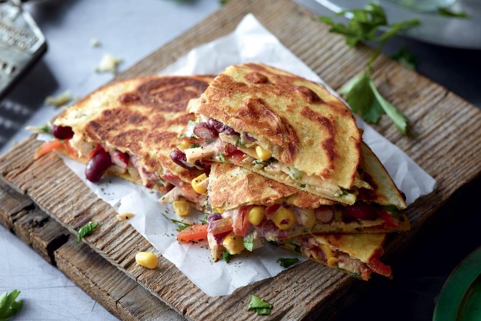 Quesadillas au thon et haricots rouges