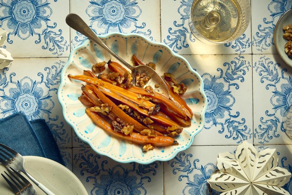 Carottes glacées au sirop d'érable et noix de pécan