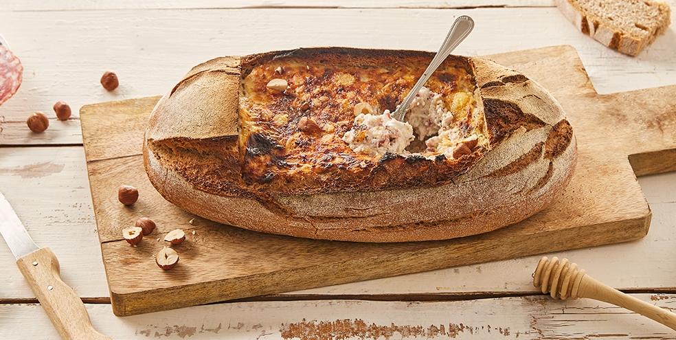 Pain de campagne gratiné