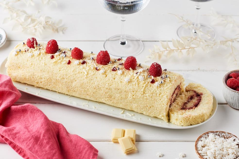 Roulé chocolat et framboises