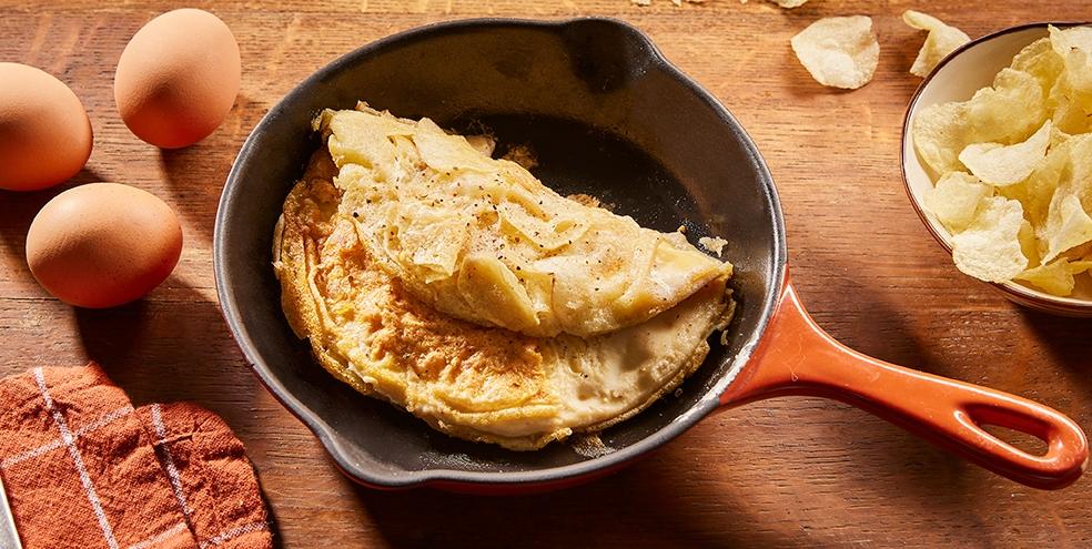 Omelette soufflée aux chips