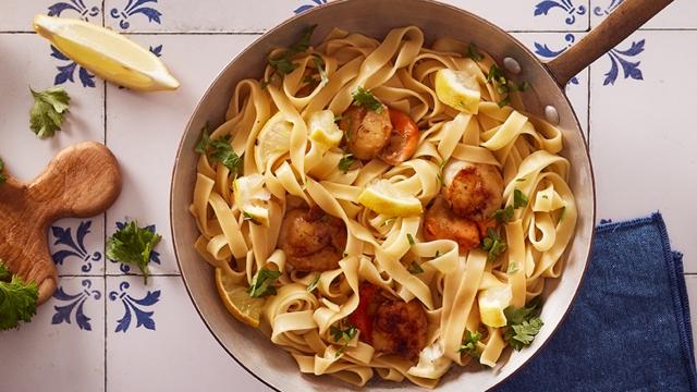 Tagliatelles au citron et aux Noix de Saint-Jacques