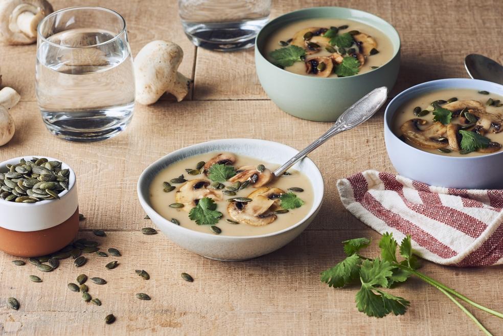 Potage de champignons blanc au cumin