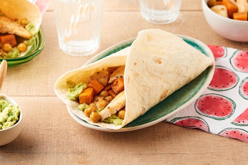 Burritos au poulet et patate douce