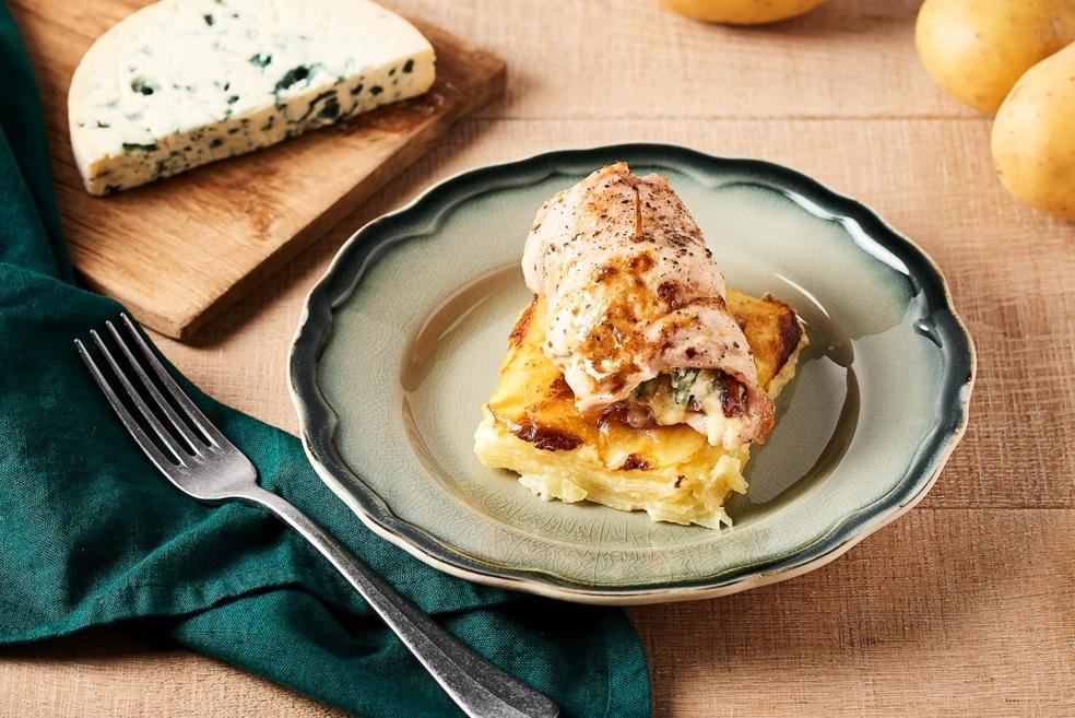 Paupiettes de dinde à la Fourme d’Ambert et gratin dauphinois