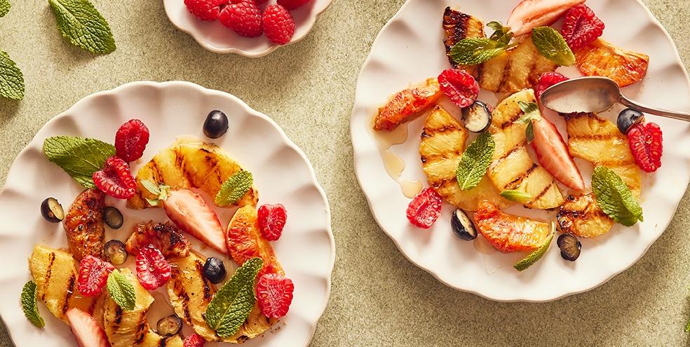 Salade de fruits grillés à la menthe