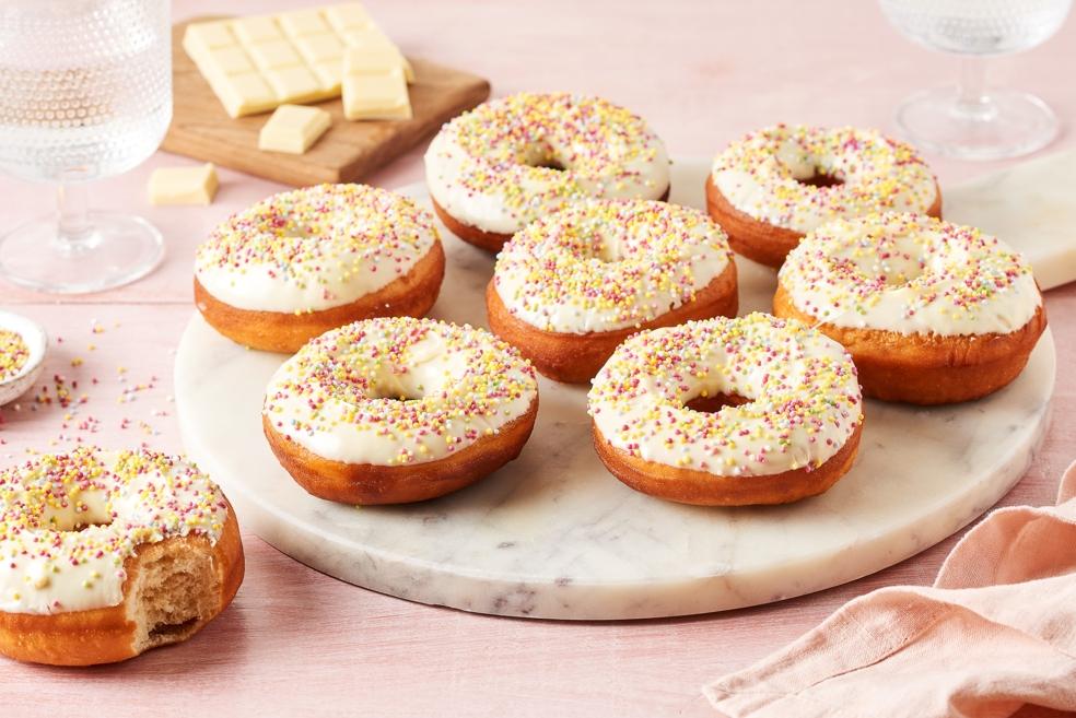 Donuts au chocolat blanc