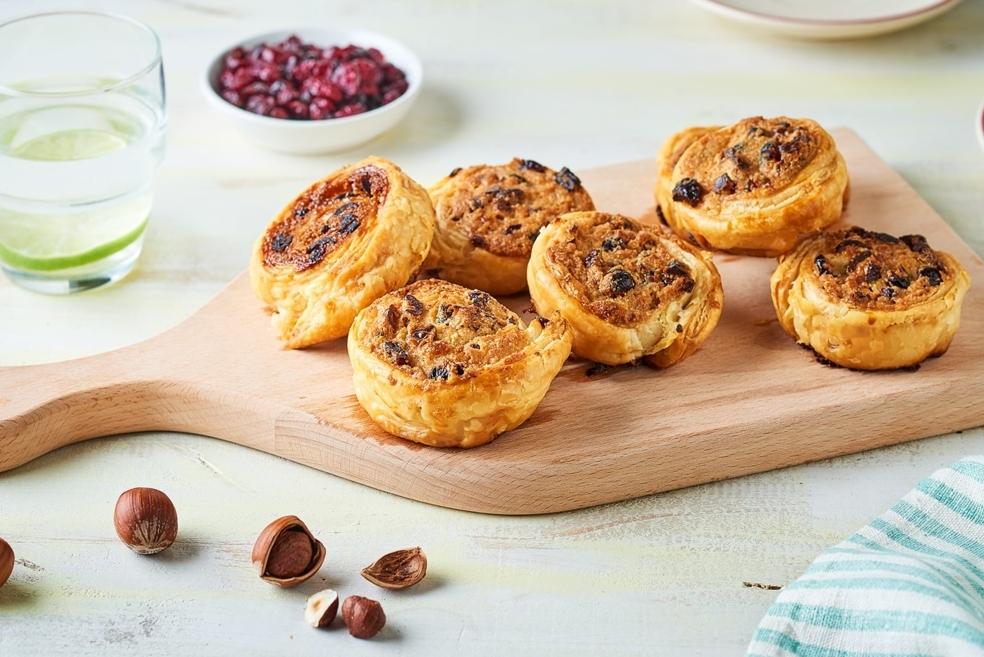 Rolls aux cranberries et noisettes