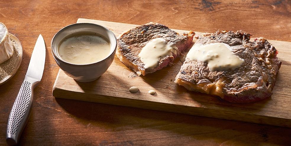 Faux filet, sauce crémeuse au Neufchâtel