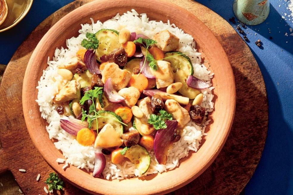 Tajine de poulet aux figues et légumes