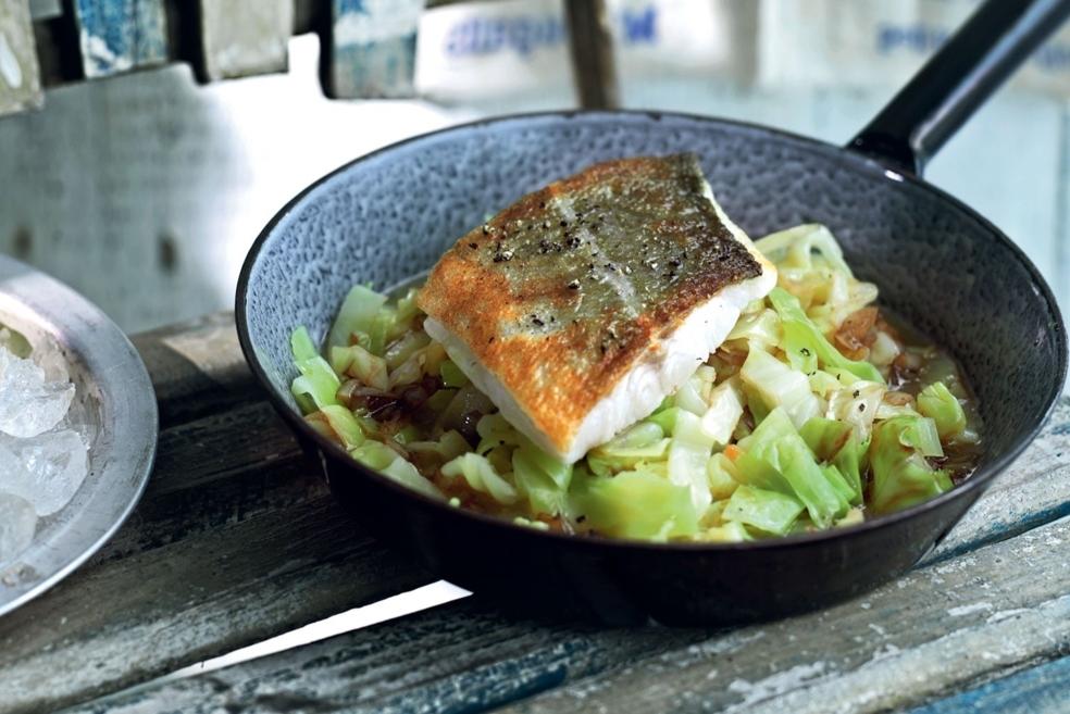 Filet de cabillaud sur lit de poireaux