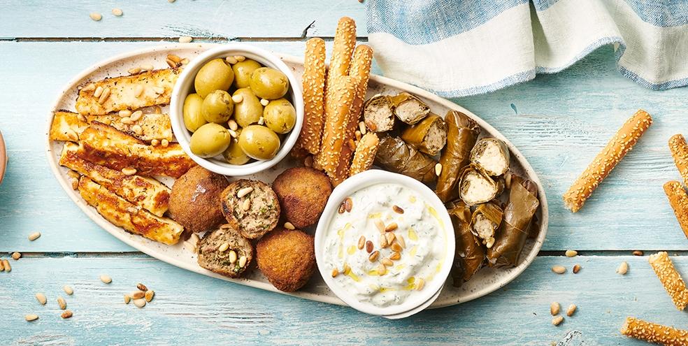 Plateau de mezzés grecs