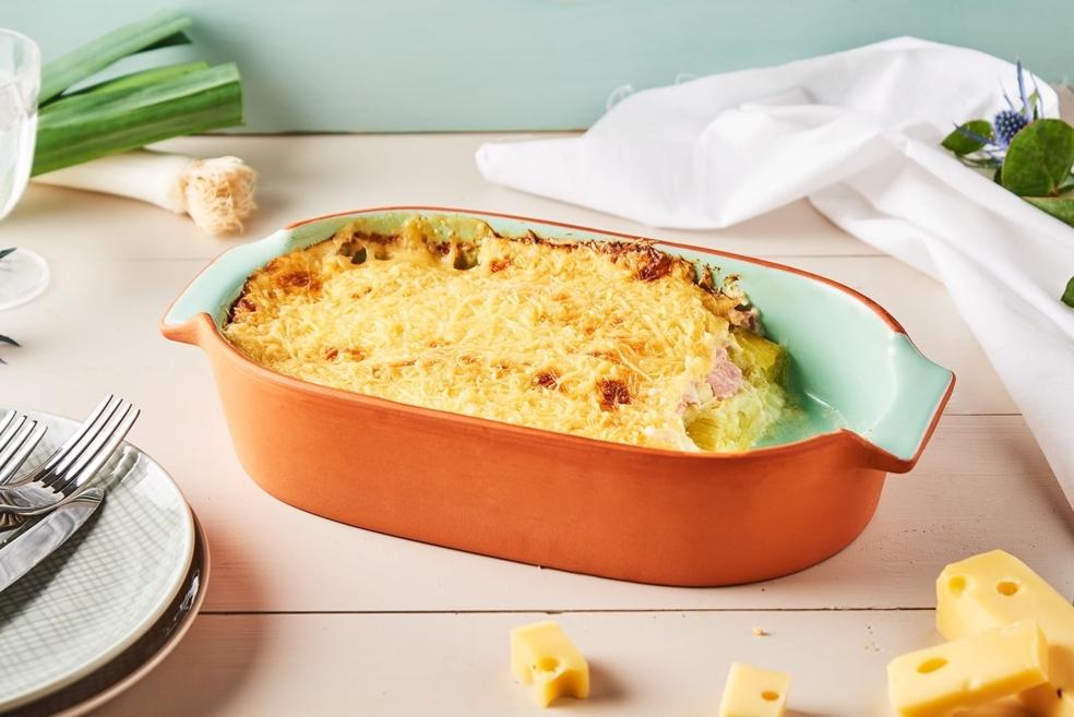 Gratin de poireaux et de jambon