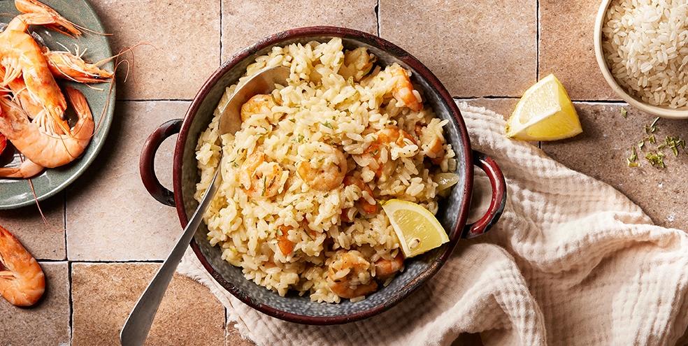 Risotto aux crevettes et à l'estragon