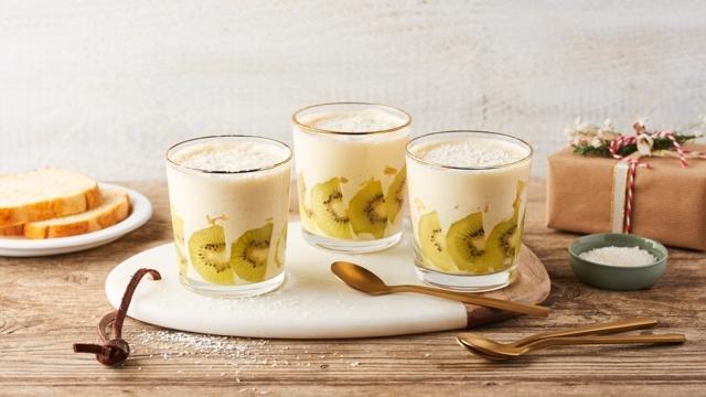 Tiramisu de Noël ananas-kiwi-noix de coco