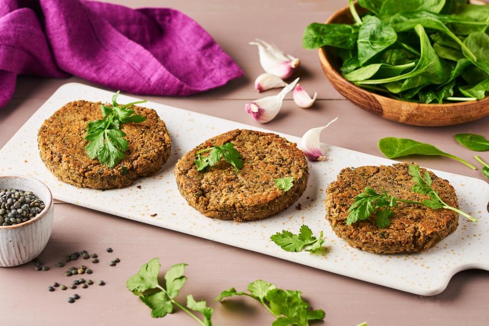 Steaks de lentilles à la coriandre