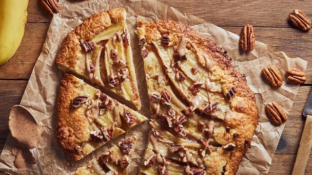 Tarte rustique banane & noix de pécan