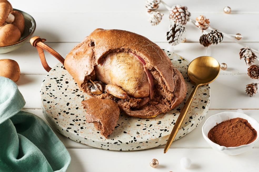 Cailles en croûte de cacao