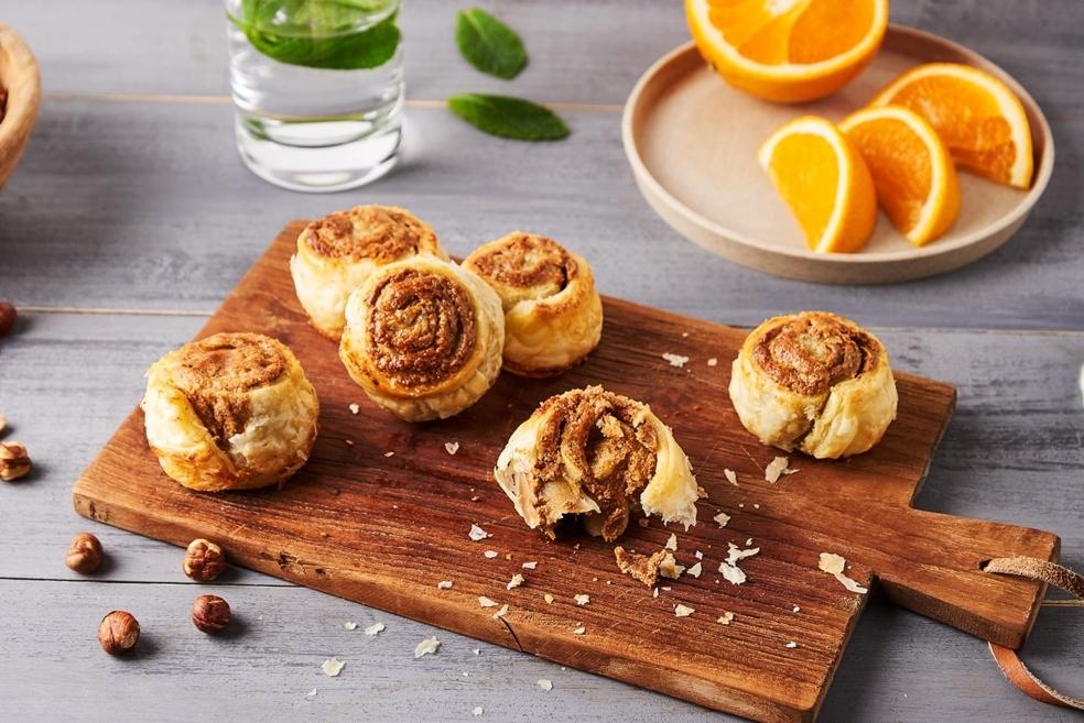 Mini brioches pralinées à base de pâte feuilletée