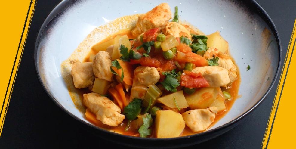 Mijoté de poulet pommes de terre et petits pois