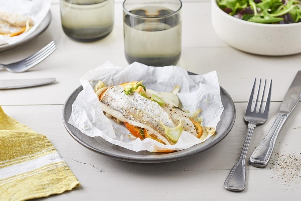 Papillote de merlan au fenouil et à la mandarine