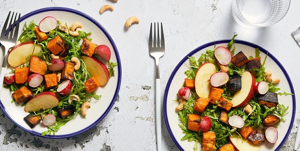 Salade de patates douces, pommes et radis