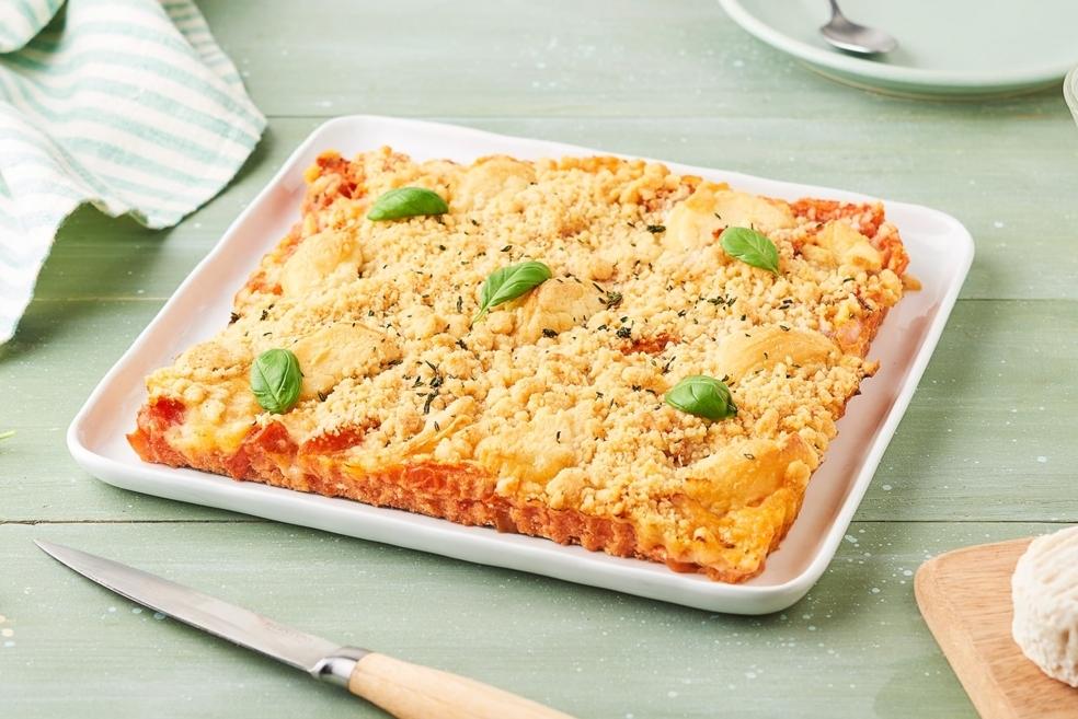 Tarte tomate et fromage frais façon crumble
