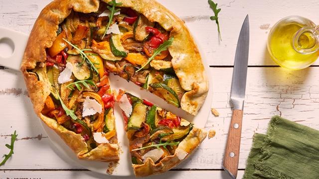 Tarte rustique poivrons courgettes