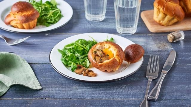 Œufs en brioche et champignons