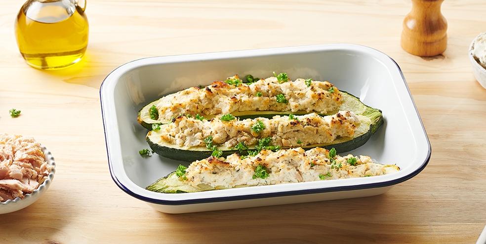 Courgettes farcies thon et ricotta