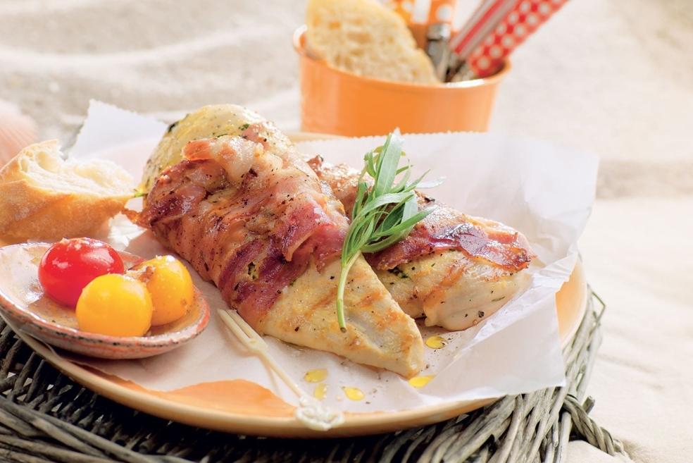 Escalopes de poulet au lard