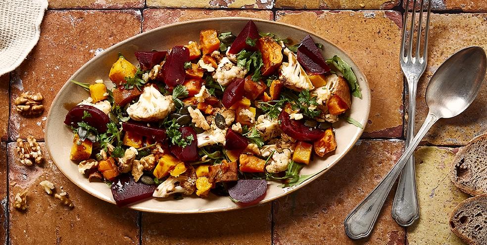 Salade d'hiver aux légumes grillés