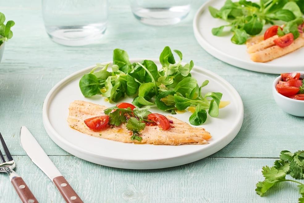 Filets de truite et salsa de tomates cerise