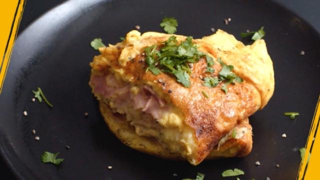 Omelette farcie jambon fromage