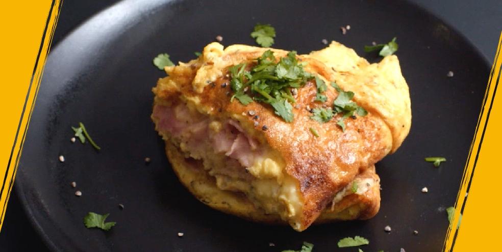 Omelette farcie jambon fromage