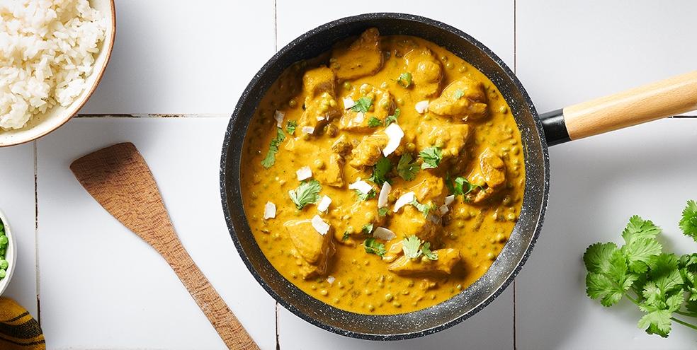 Curry d'agneau aux petits pois et lait de coco