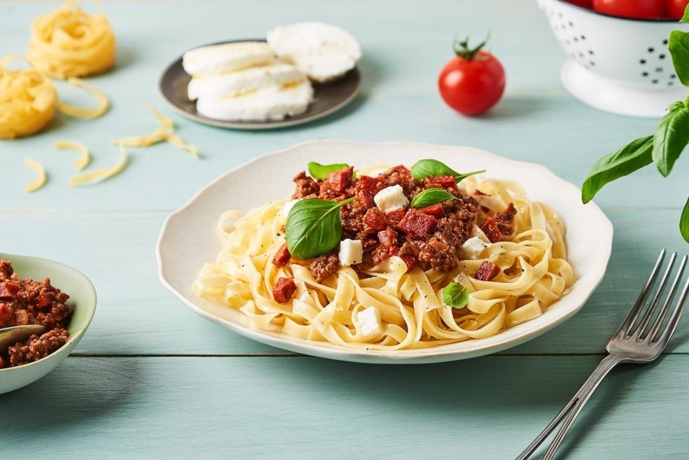 Tagliatelles à la bolognaise de chorizo