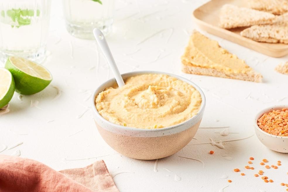 Houmous de lentilles corail et lait de coco