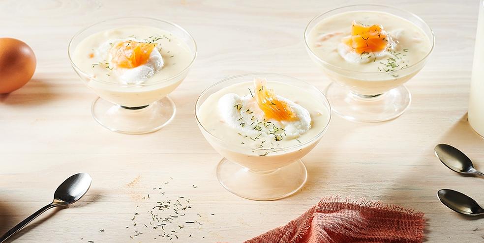 Îles flottantes salées au saumon