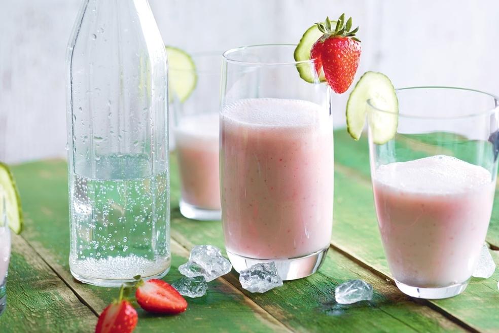 Lassi fraise-concombre